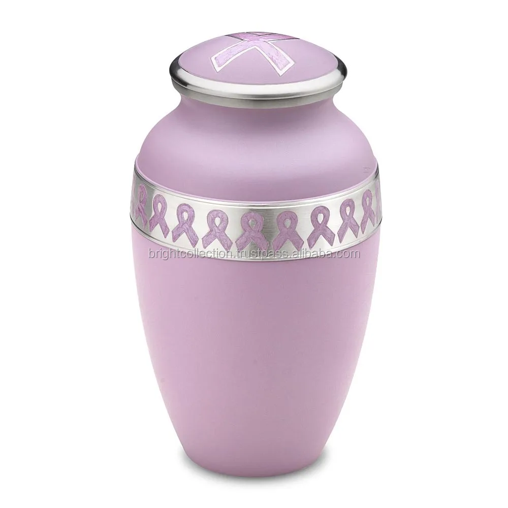 Brass Keepsake Urn With Lilly Flower Decor Cemetery Flower Urn Antique