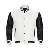 Pakistan Varsity Jackets / Get Custom Varsity Jackets With Fine Stitching with black leather sleeves and cream colour body