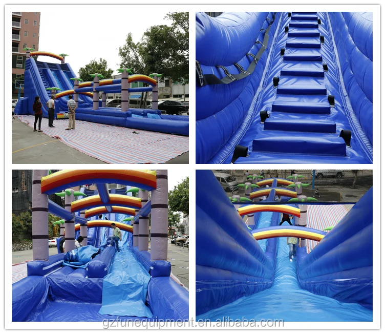 Gaint Tropical Palm Tree Inflatable Water Slide Inflatable Slip N Slide For Sale