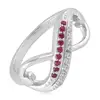 Silver 925 Sterling White Topaz Indian Ruby Pave Ring Wholesale Jewelry