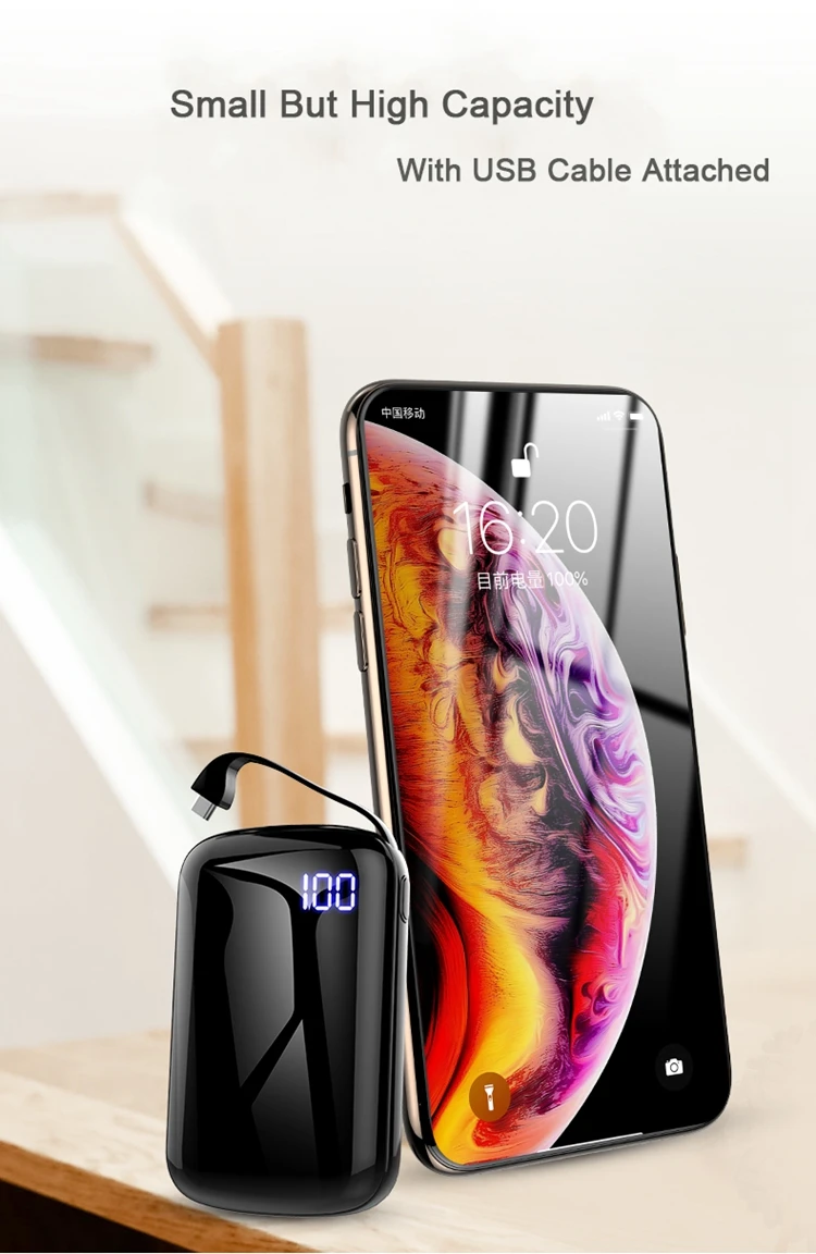 Power Bank Mini 10000mAh USB 2.1A Output Compact External Battery Portable Charger for Mobile Phone - ANKUX.COM