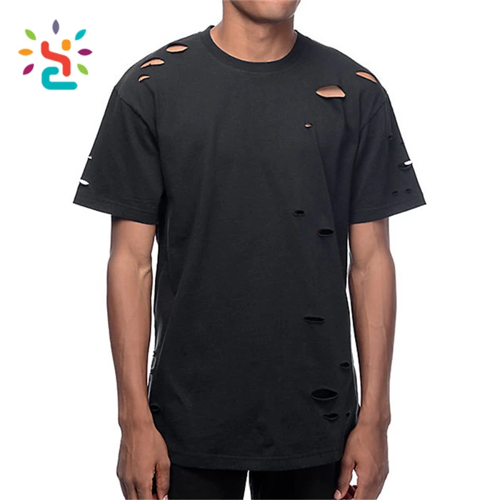 distressed hole shirt