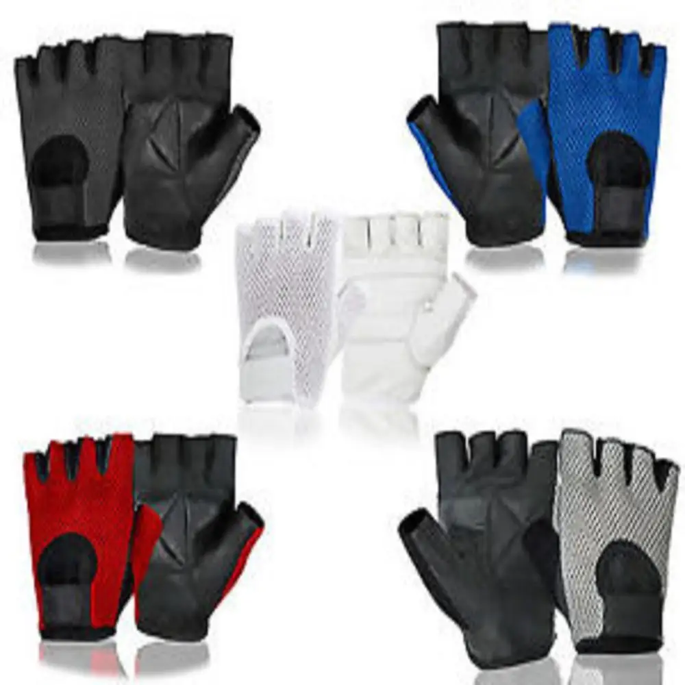 MENS LEATHER FINGERLESS DRIVING MOTORCYCLE BIKER GLOVES