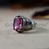 cheap ruby 925 sterling silver ring arabic eagle designer heavy mens ruby ring july birthstone jewelry ruby silver new year ring
