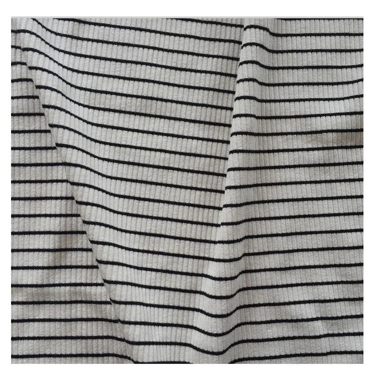 2019 New Rayon Stretch 3x3 Weft Knit Stripe Rib Fabric For Garments ...