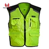 Professional Safety Motorcycle Vest High Visibility Jacket Fluorescent Crease Resistant Reflective Strips Zip With Large Pockets