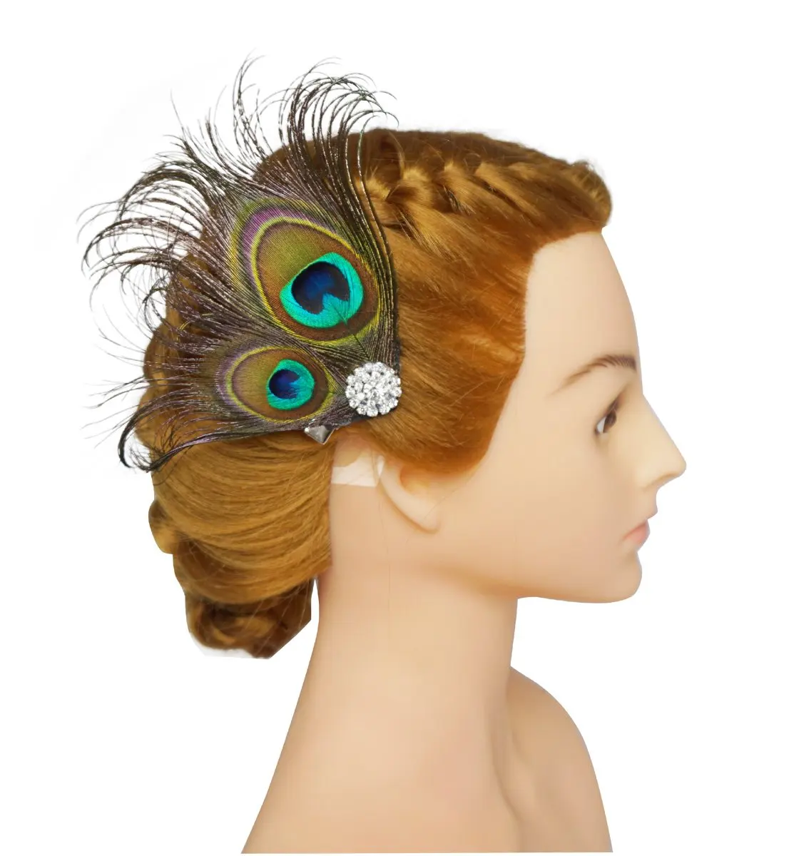 Jewellery Clips Jelinda Womens Peacock Blue Feather Hair Flower