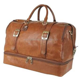 leather army duffle bag