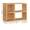 Eco 2 Natural wood Shelf Bookcase and Cubby Storage Tool Free Assembly