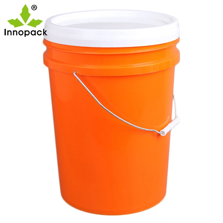Customized Orange Colored Plastic Pails 20 Liter With Handle Buy