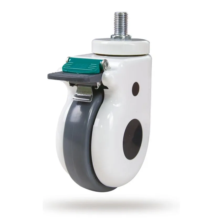 5 Inch Steel Bracket Abs Outer Cover Pvc Wheel Medical Caster For