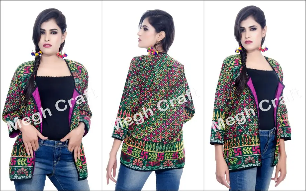 Indian Handmade Silk Embroidered Blazer Jacketstraditional Gujarati