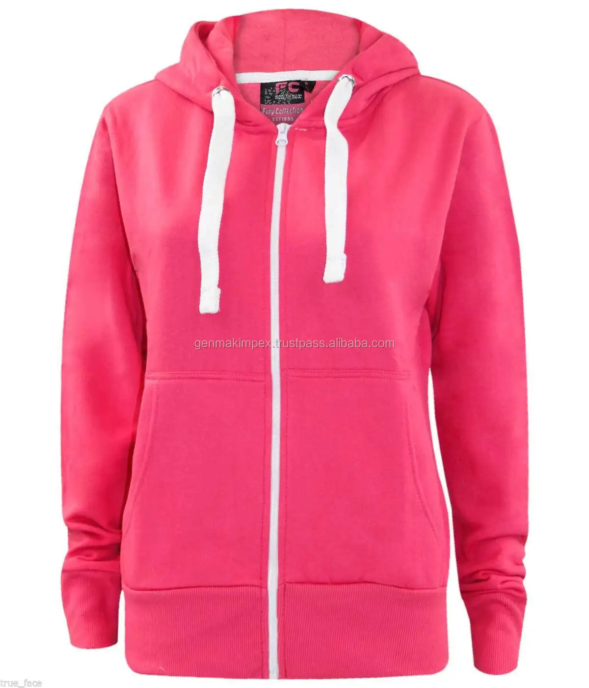ladies blue zip up hoodie