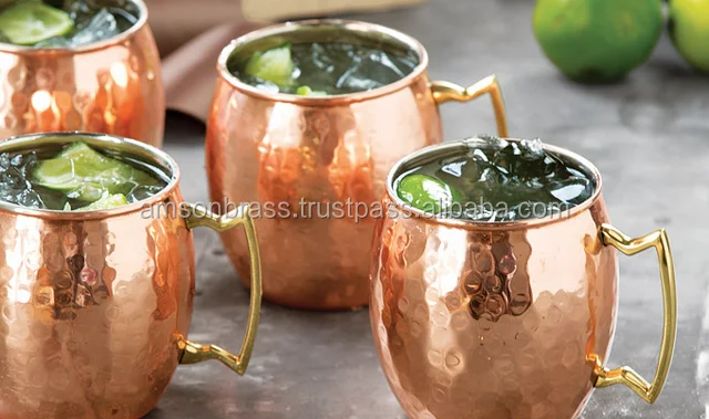 Metal Brass & Copper Drinkware Moscow Mule Mug New Design Decorative Footed Copper Mug