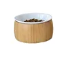 Ski Group Of Stainless Steel Bamboo Pet Food Bowl With Stylish Design