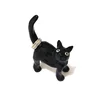 Black cat shape ceramic ring stand jewelry holder