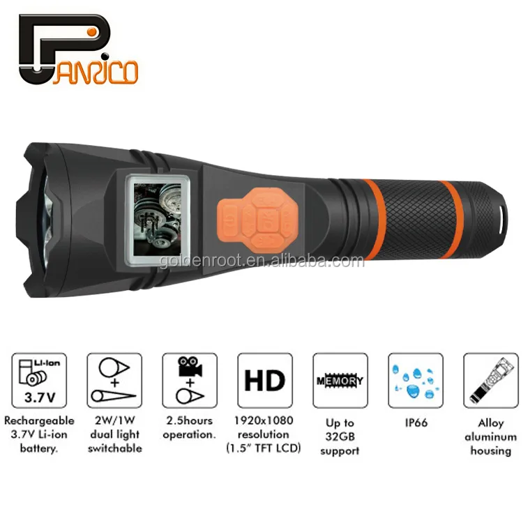 Police Equipment Led Flashlight Torch Camera Video Recorder Flashlight