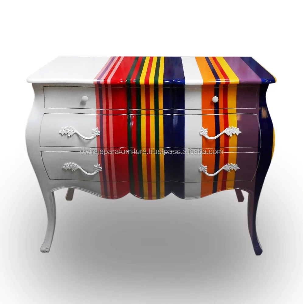 Furniture Of French Bombay Commode Stripe Chic Colors For Living
