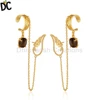Gold Plated Silver Angel Wing Ear Cuff Earring Smoky Quartz Gemstone Earring Jewelry Manufacturer