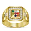 Navratan Gold Ring - 2019 summer jewelry collection available in Silver, Gold or alloy, Indian Traditional Nine Piece Color Ston