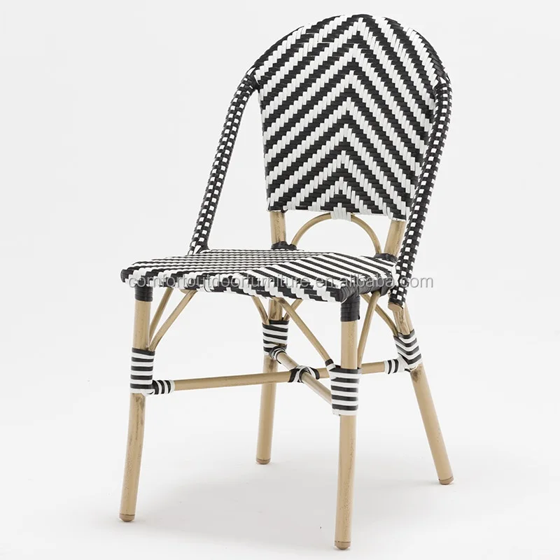 Commercial Seating French Stylish Rattan Restaurant Chair "v" Pattern