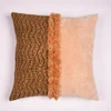 Wholesale Decorative Brown Peach Screen Printed Tufted Soft Cotton Velvet Geometric Cushion Cover Custom Pillow Cover Cases