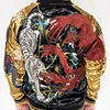 New Style Best Quality Good Prices Satin baseball collar men REVERSIBLE Embroidered jackets