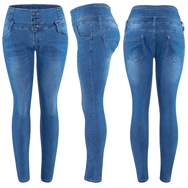Jeans Ladies Skinny Fitted Causal Ripped Distressed Denim Pants For ...