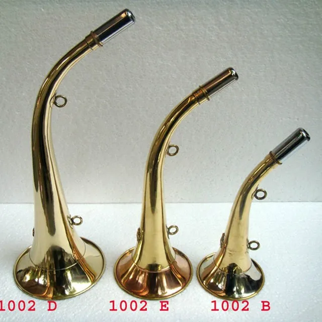 Hunting Bugle Pibole Polished Brass With Adjustable Strap Wind