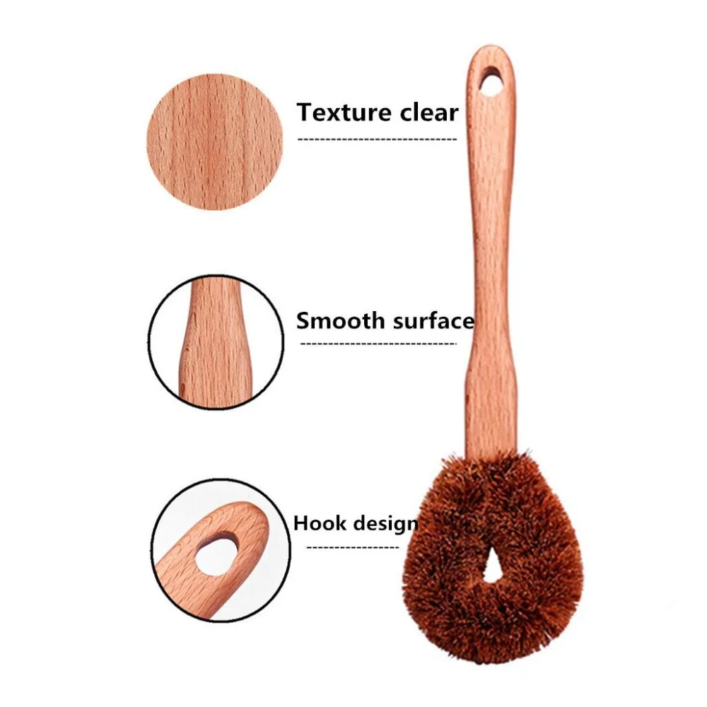 Eco Friendly Coconut Bamboo Toilet Brush With Long Handle/ Natural Coir