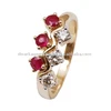 Fine gold jewelry with ruby studded diamond ring