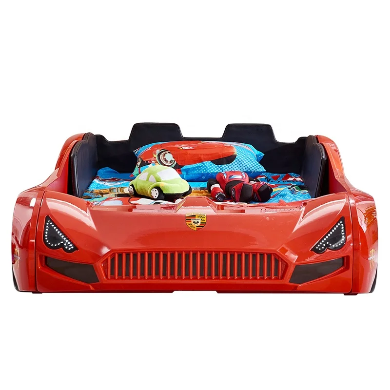Led Light And Music Children S Red Blue Yellow Race Car Twin Bed Kid S Bedroom Furniture Race Car Bed Buy Youth Kids Children Race Car Bed Plastic