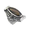 Great advantage 925 sterling silver smokey quartz gemstone ring