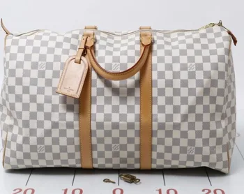 Used Original Branded Louis Vuitton N41430 Damier Azur Keepall 50 Used Original Branded Louis Vuitton N41430 Damier Azur Keepall 50 Handbags For Bulk