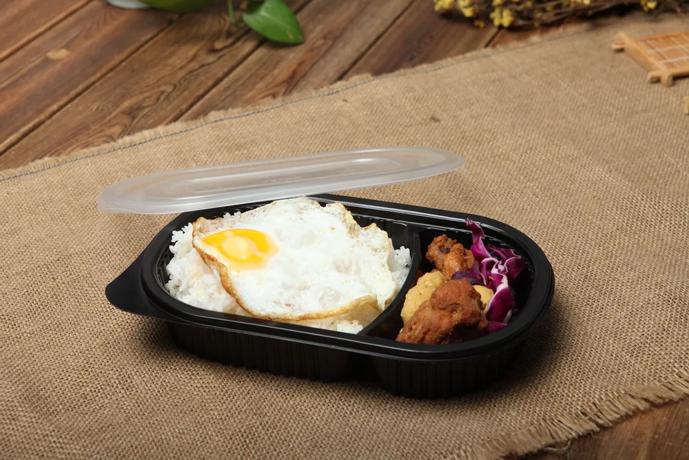 Wholesale 3 compartment pp plastic catering disposable food container