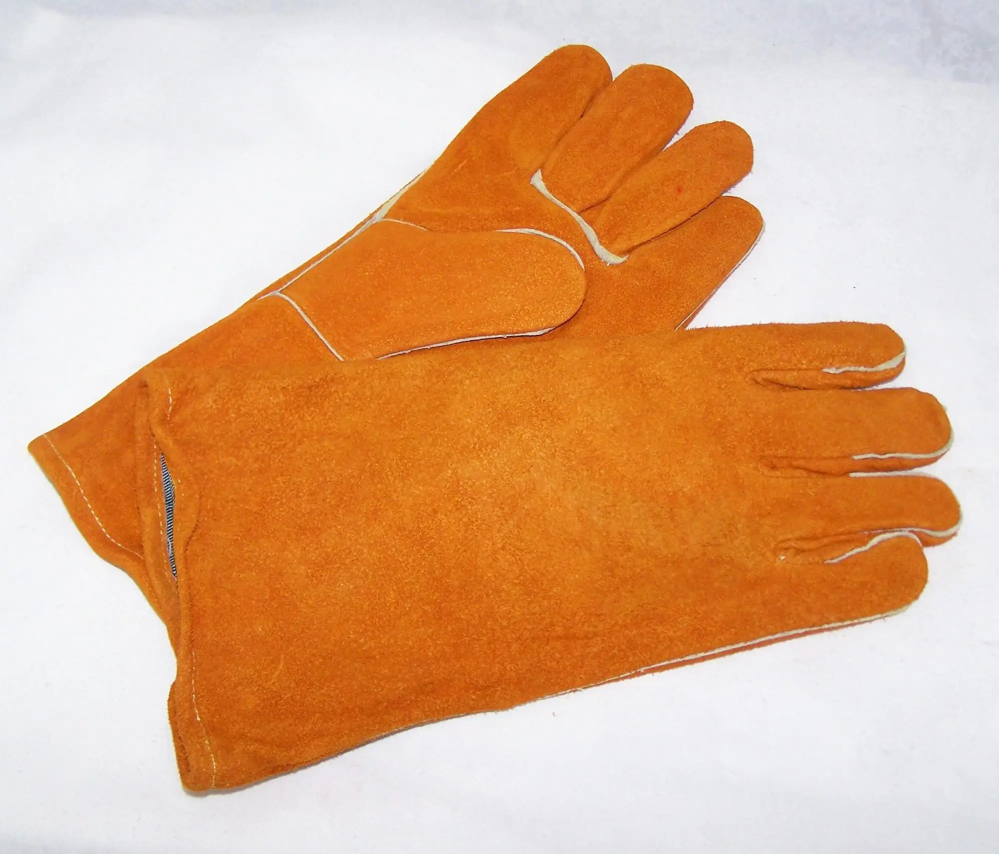Blue Double Palm Safety Leather Welding Gloves Buy Double Palm Safety