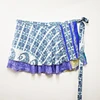 Vintage Silk Sari Mini Wrap Skirts