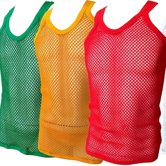 Mens String Mesh Vest Fitted 100/% Cotton Gym Training Tank Top