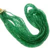 Emerald faceted beads strings