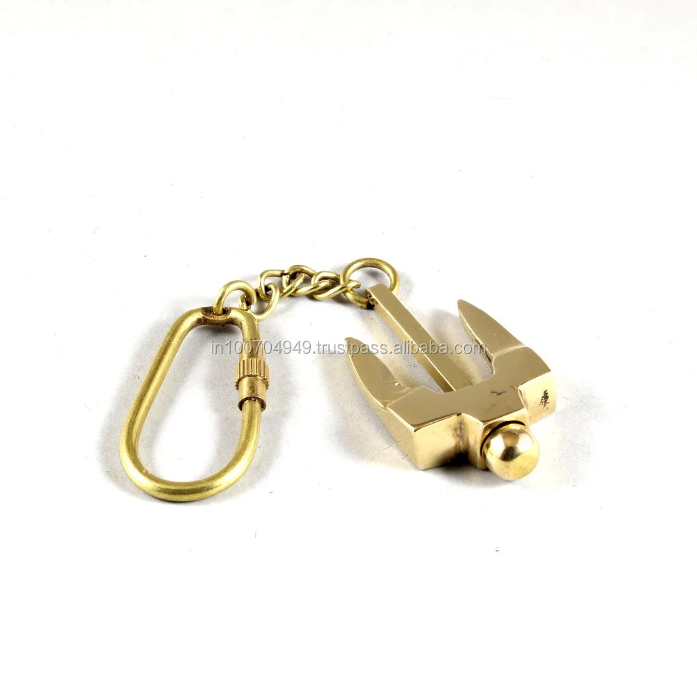 43 Collectible Marine Nautical Key Ring Brass STOCKLESS ANCHOR  Key Chain 