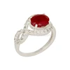 Wholesale 925 Sterling Silver Unique Fashion Party Wear Ring Natural Ruby & White Topaz Gemstone Ring Jewelry Supplier