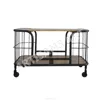 Industrial Cart Coffee Table with 2 Shelf, bakers shelf Metal Wood Center table, Coffee table for Living Room