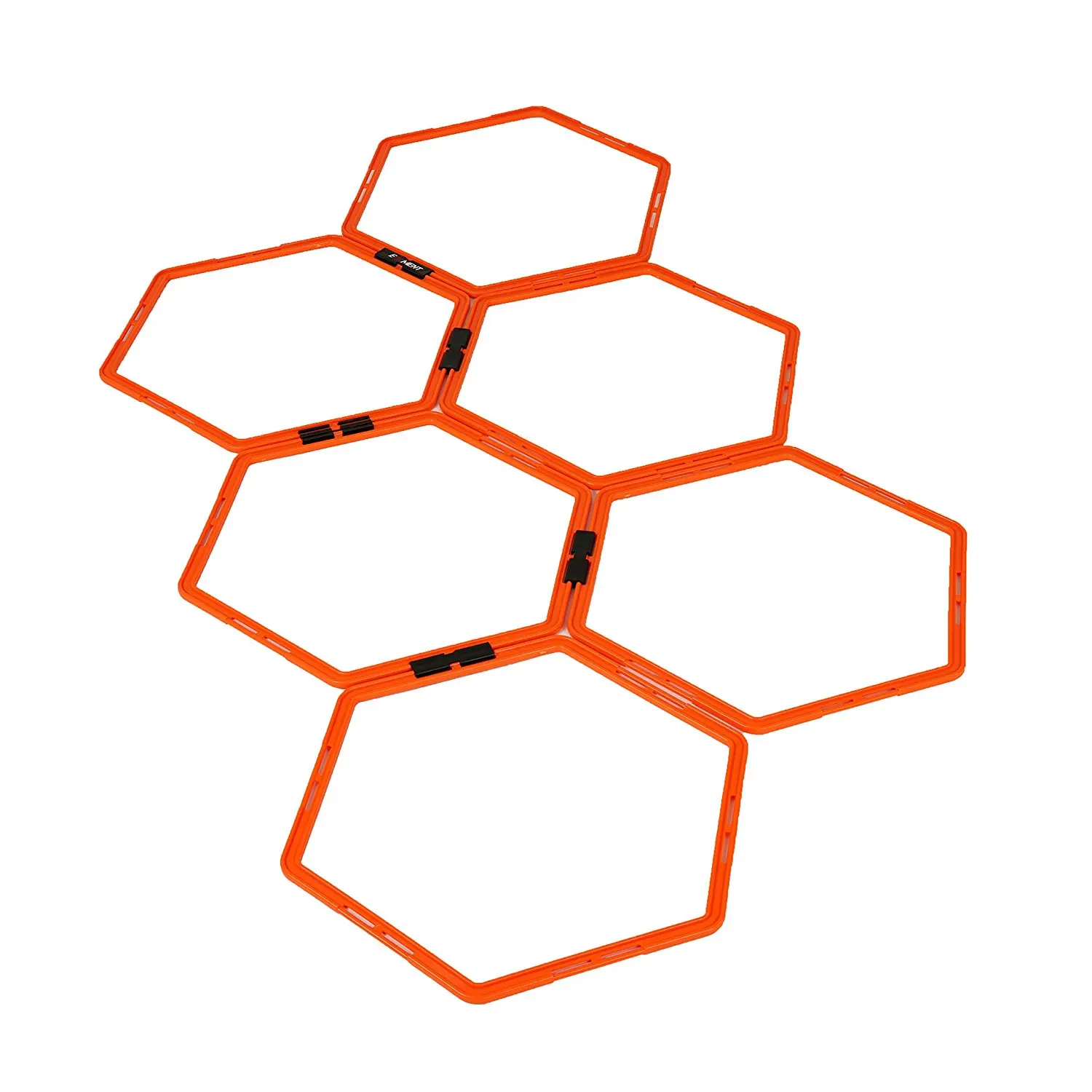 Fluorescent Orange ZARALA Hexagonal Ladder Set Features 6-Rungs of Hexes Plyometric Hex Speed Rings for Agility Footwork Training & Vertical Jump Workouts