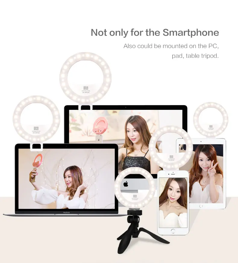 Portable NanGuang smart phone ring light CN-MP32C selfie ring light Bi color photography lighting