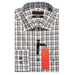 Formal long sleeve color contrast checked cotton shirt for men Formal long sleeve color contrast checked cotton shirt for men
