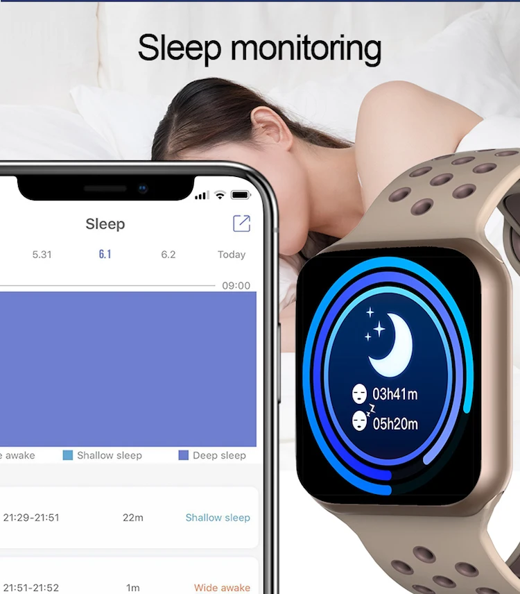 Best fitness tracker heart rate monitor system F8 smart watch for women men