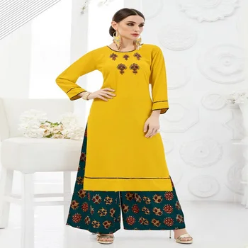 long straight kurtis with palazzo