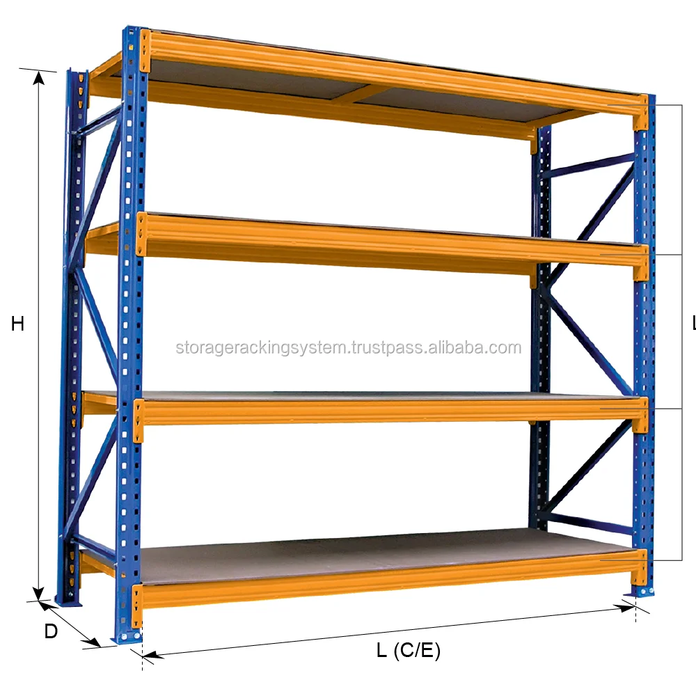 Heavy Duty Metal Storage Rack Orange & Blue Color Display Heavy Duty