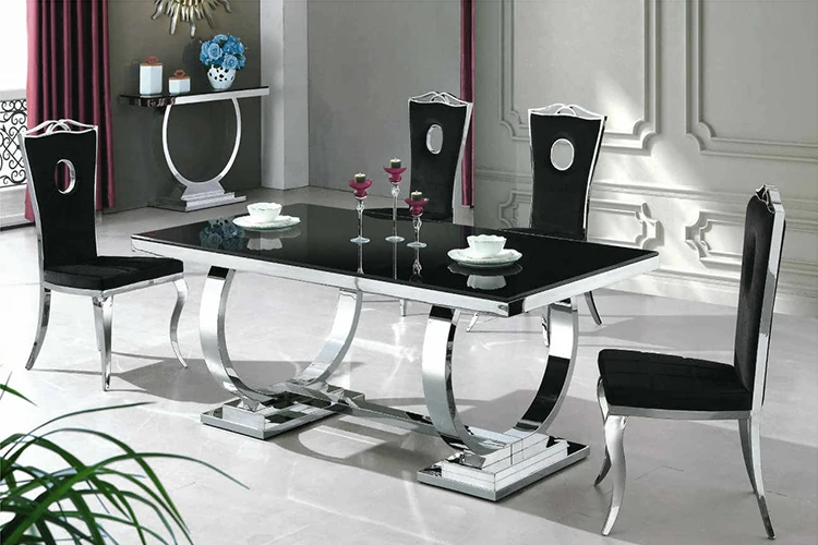 Italiaanse Stijl Luxe Eetkamer Meubels Zwart Marmeren Top Eettafel ... Italiaanse Stijl Luxe Eetkamer Meubels Zwart Marmeren Top Eettafel ...