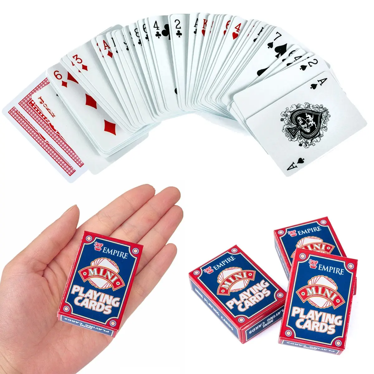 Tigerdoe Mini Playing Cards - Casino Party Supplies, Poker Cards, Magic Tricks by (3 pack)